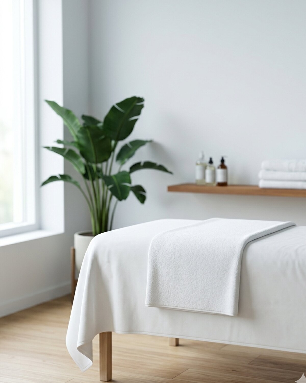 Hellät kädet -hierontatilan rauhallinen vastaanottohuone Tampereen Kalevassa